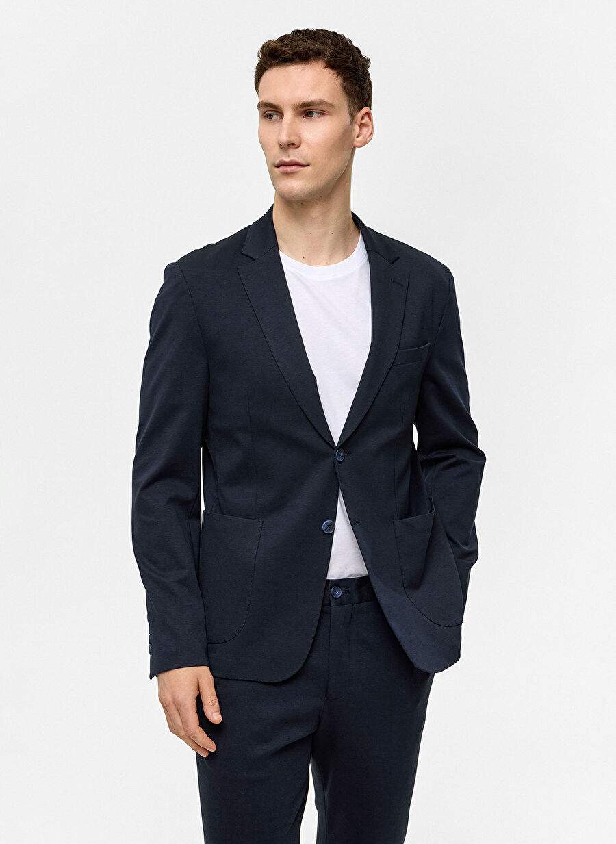 Back And Bond Lacivert Erkek Slim Fit Ceket B34s50032 — صورة المنتج 4 من 11
