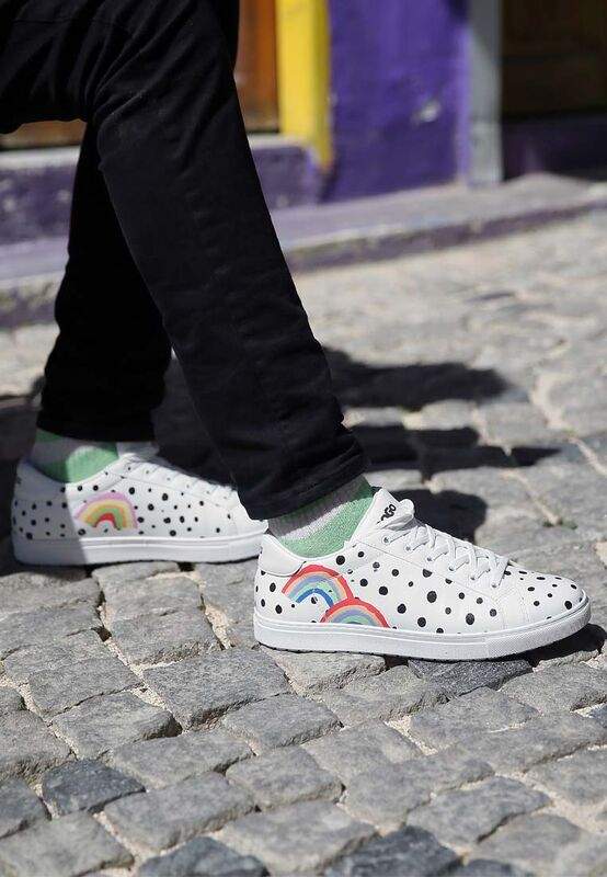 Men Vegan Leather White Sneakers - More Self Love Design — Product image 4 of 11