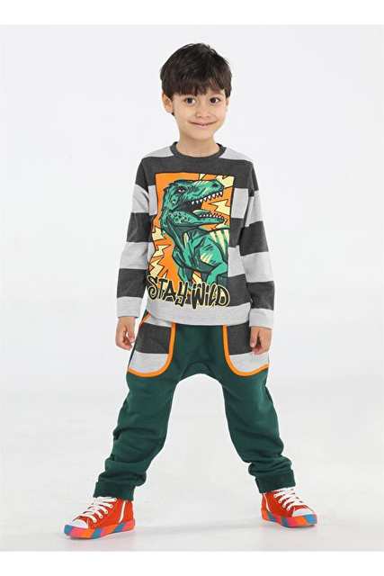 Yesil T Rex Cepli Baggy Pantolon T Shirt
