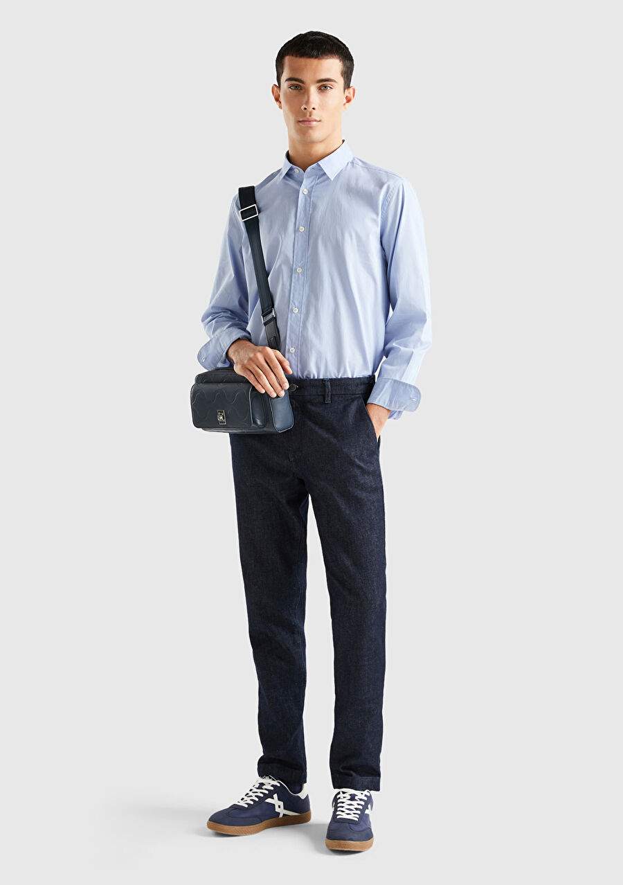 Men's Navy Slim Fit Denim Chino Pants — Product image 5 of 5