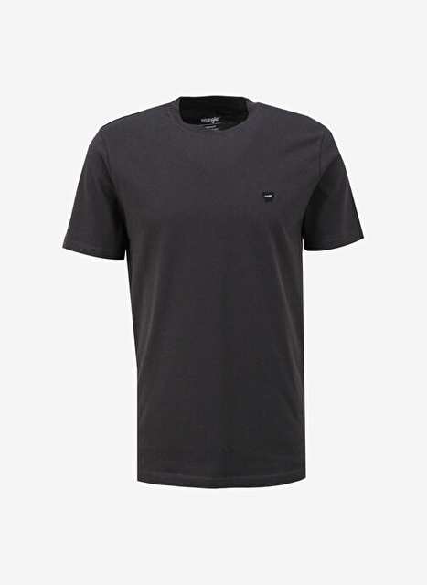 Black Men's 100% Cotton T-Shirt W7NM203877M39 Crewneck T-shirt