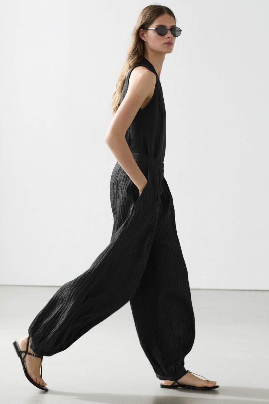 Flowing linen blend sarouel trousers — Product image 10 of 18