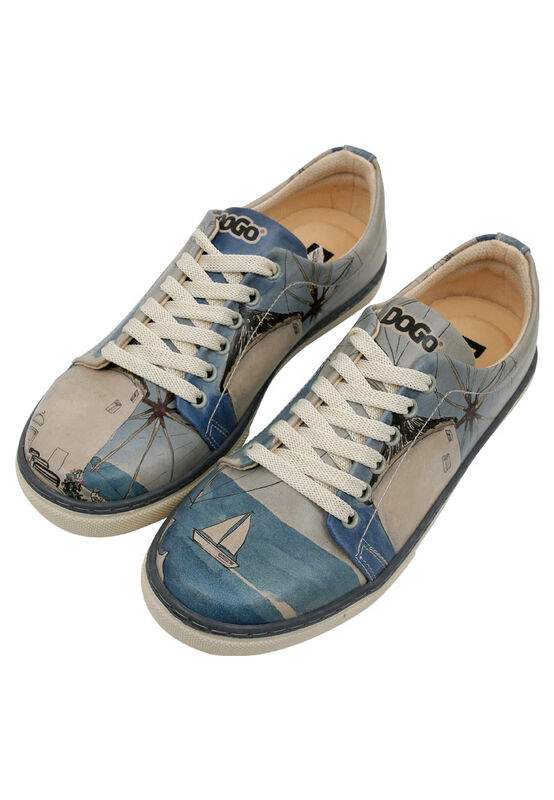Women Vegan Leather Blue Sneakers - Meet me Halfway Design — صورة المنتج 2 من 7