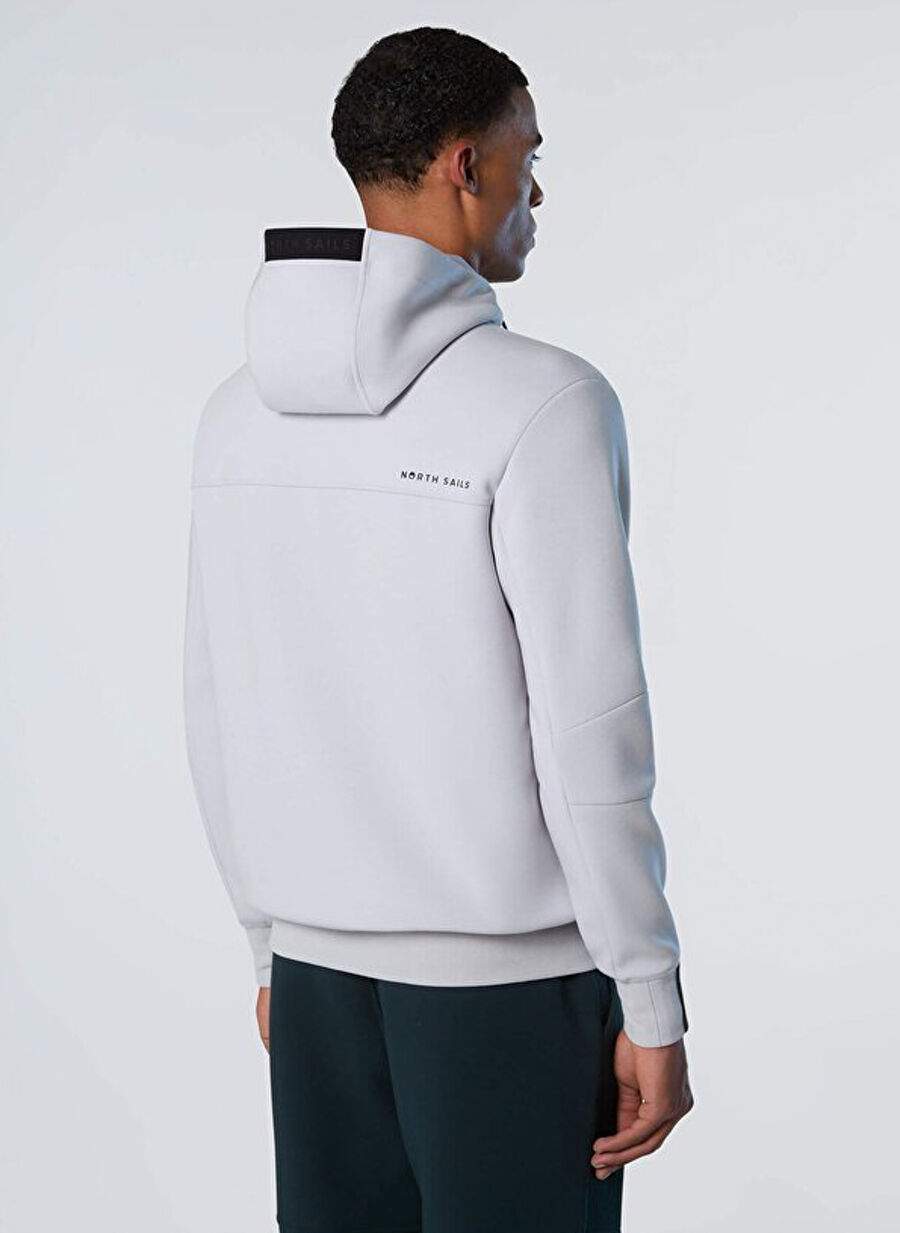 North Sails Gri Erkek Fermuarl Regular Fit Logo Baskl Sweatshirt Ns0000691097 — صورة المنتج 4 من 8