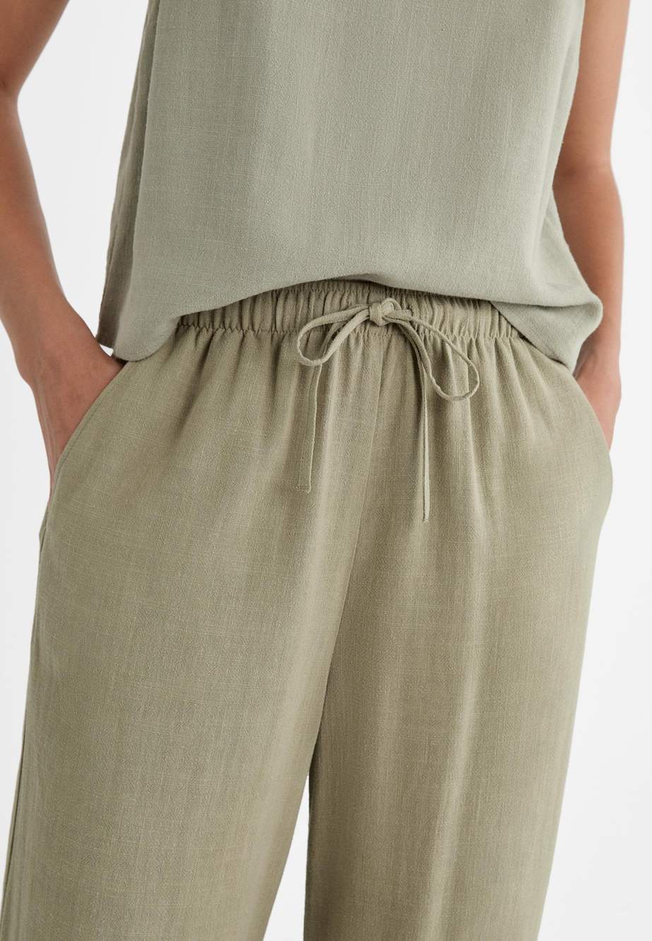 Flowing linen-effect trousers — Product image 16 of 51