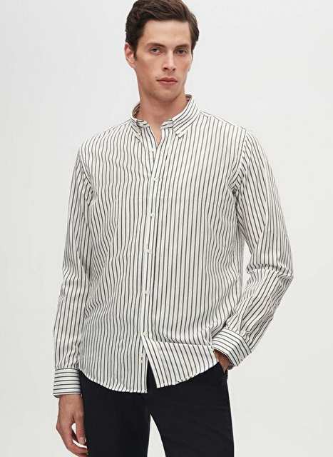Ds Groom Slim Fit Black Stripe Gomle