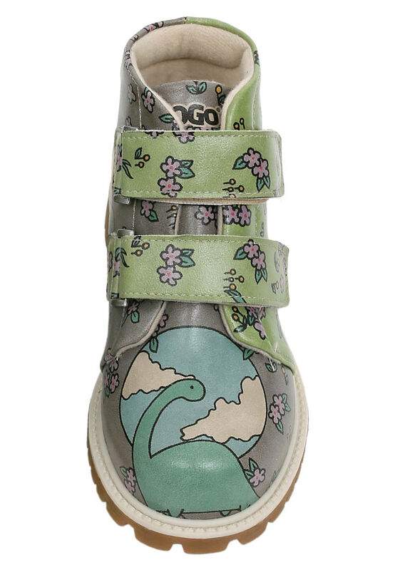 Kids Vegan Leather Green Long Boots - Sometimes Life Goes On Design — صورة المنتج 5 من 7