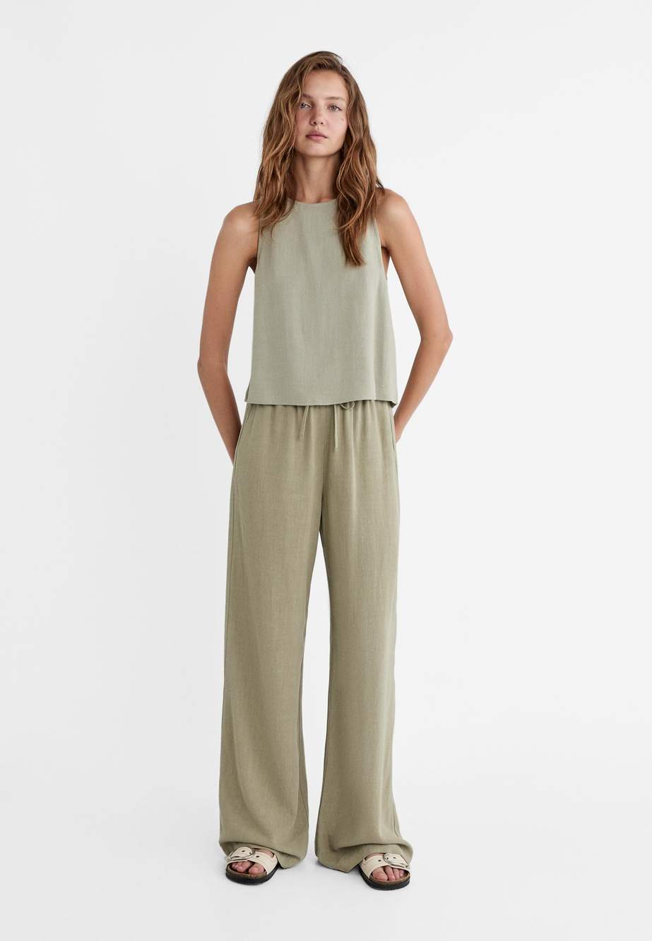 Flowing linen-effect trousers — Product image 46 of 51