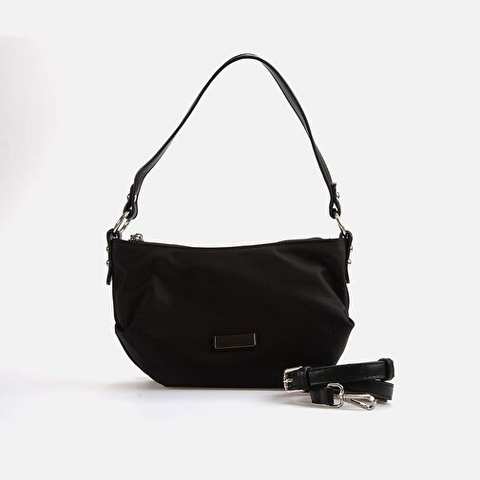 Rouge Kadn Black Satin Shoulder Cantas B34115