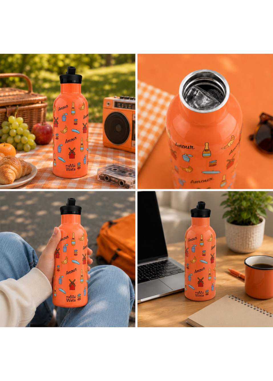 Paris Salmon Children's Thermos Drinker with Steel Straw 470 ml — صورة المنتج 6 من 7