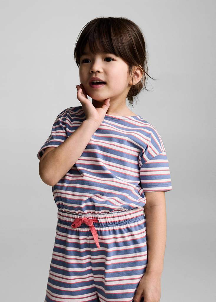 Short striped jumpsuit with drawstring — Product image 5 of 6