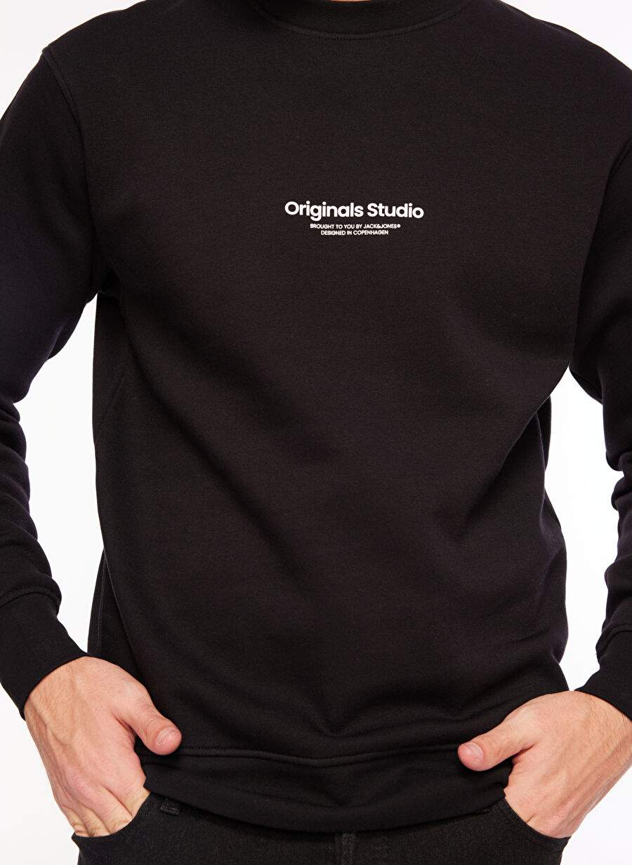 Jack & Jones Bisiklet Yaka Siyah Erkek Sweatshırt 12241694_JORVESTERBRO SWEAT CREW NE — Product image 4 of 5