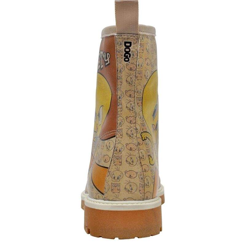 Women Vegan Leather Beige Long Boots - Warner Bros Tweety Moods Design — Product image 7 of 7