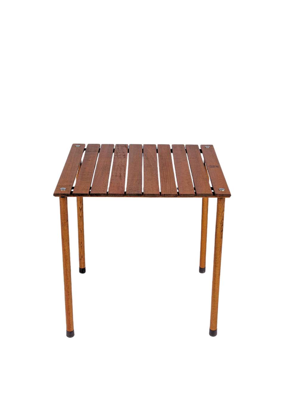 Ahşap Kahverengi Hardal Katlanır Kamp Masa ve Sandalye Seti 60x60x55 cm — صورة المنتج 5 من 5