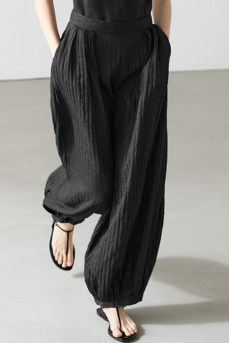 Flowing linen blend sarouel trousers — Product image 12 of 18