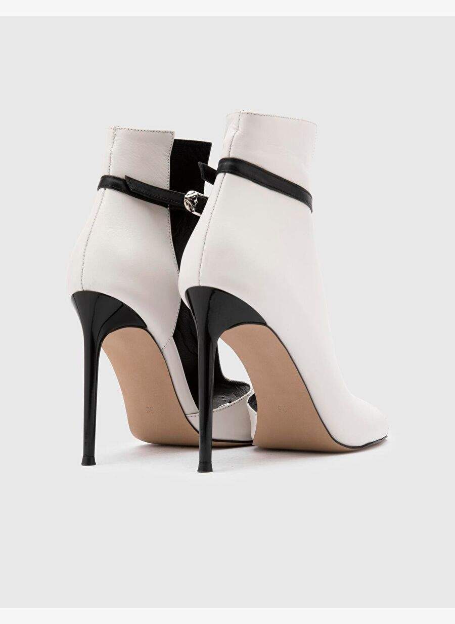 Kerly Hakiki Deri Kadın Krem Topuklu Bot — Product image 5 of 5