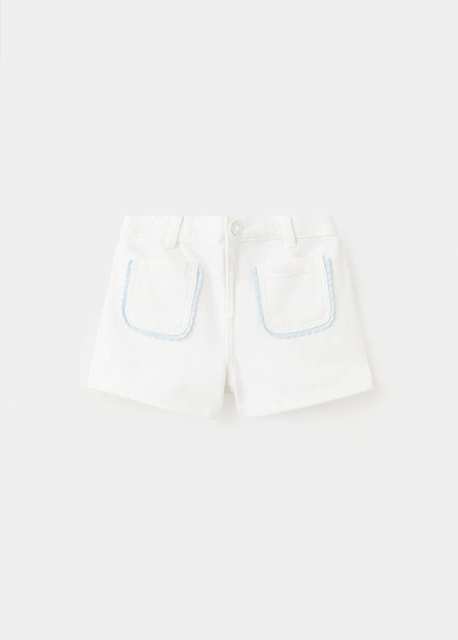 Contrast embroidered detail shorts