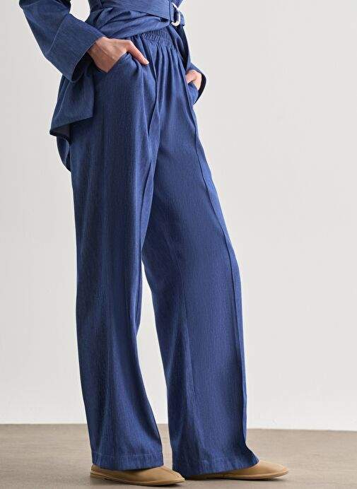 Indigo Blue Mizelle Denim Textured Waist Rubber Genis Paca Pants — Product image 12 of 20