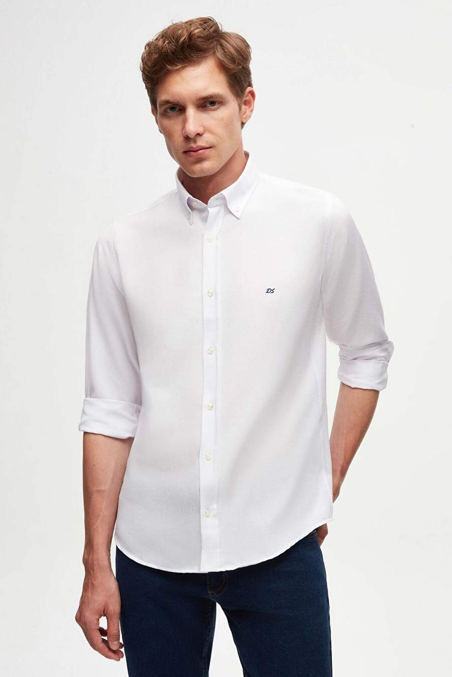 Ds Groom Slim Fit White Oxford Dugmele Collar Easy To Use Naxic Detailed Cotton Golly — Product image 4 of 8