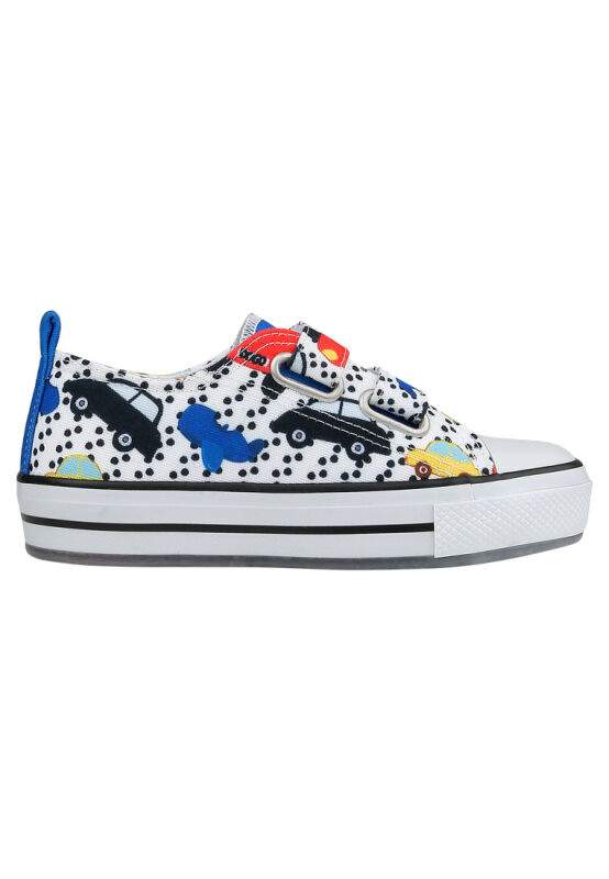 Unisex Kids Vegan White Light-Up Velcro Sneakers - Just Go Somewhere Design — Product image 3 of 9