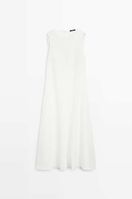 Flowing linen midi dress