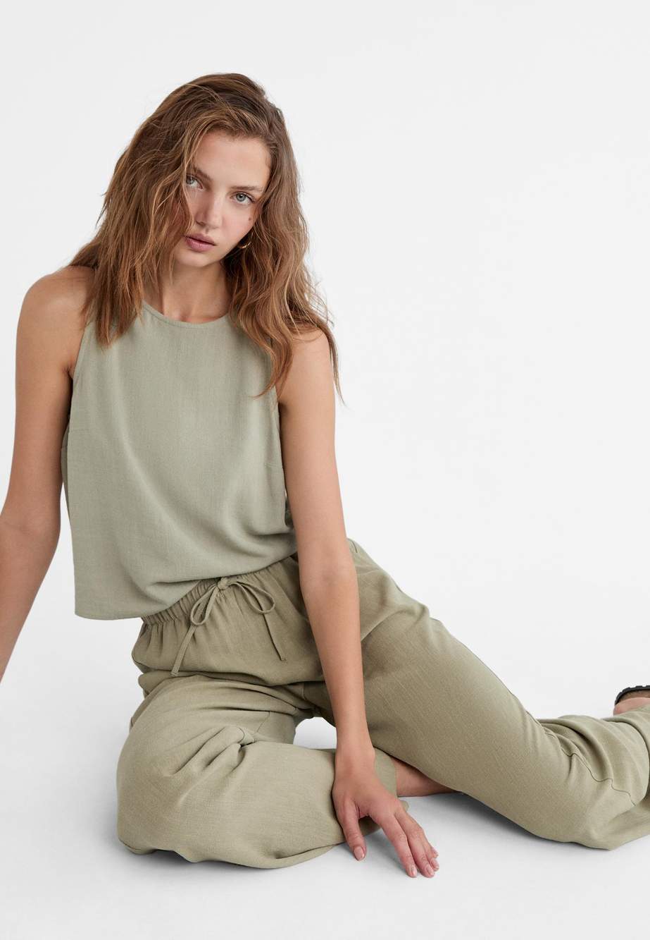 Flowing linen-effect trousers — Product image 14 of 51
