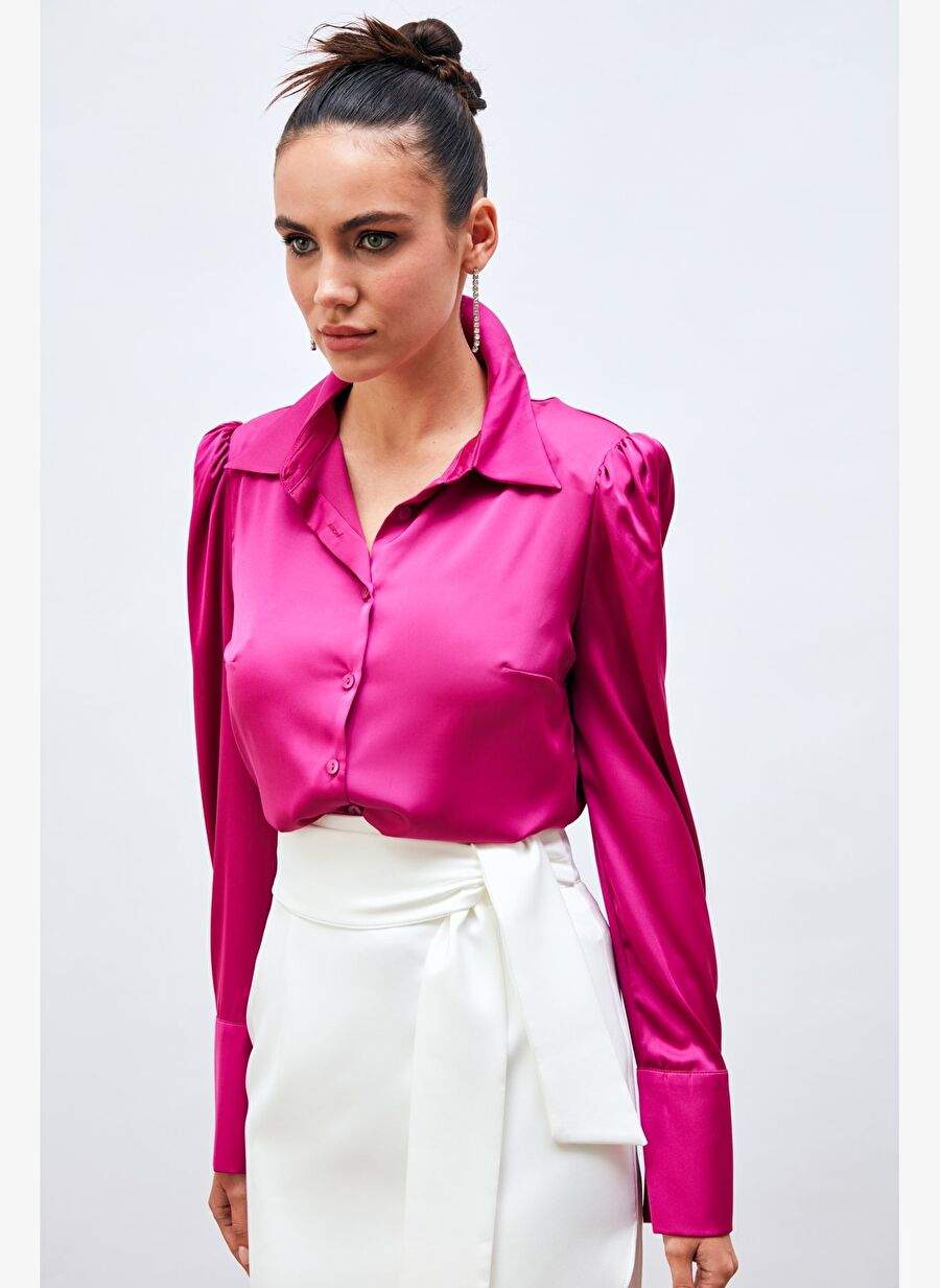 Vatkali Satin Shirt - Fuchsia — Product image 5 of 7