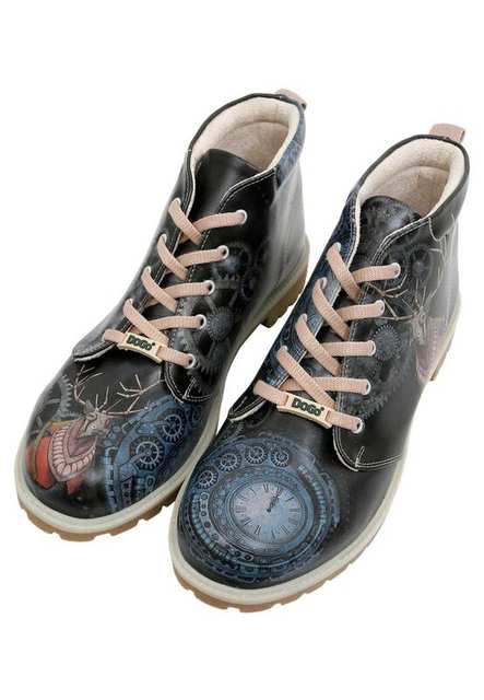 Men Vegan Leather Navy Ankle Boots - Times Up Deer Design