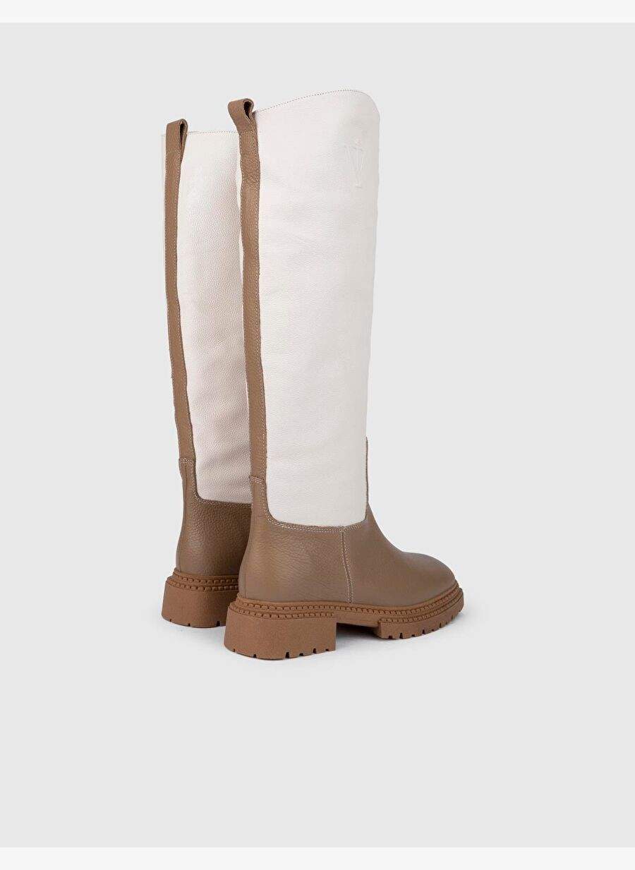 Sergo Hakiki Floter Deri Kadın Vizon Beyaz Çizme — Product image 5 of 5