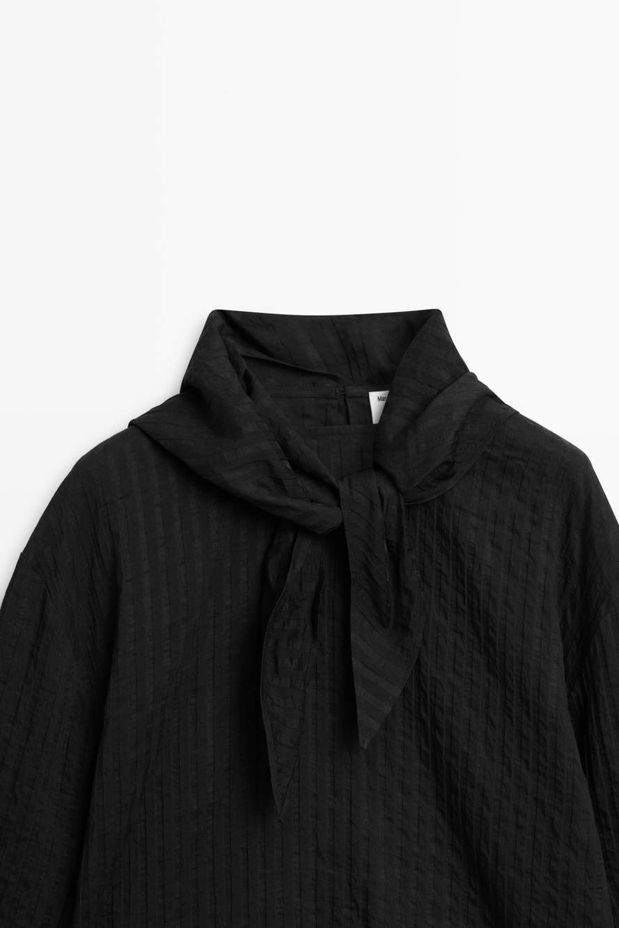 Striped flowing shirt with scarf detail — Product image 16 of 22