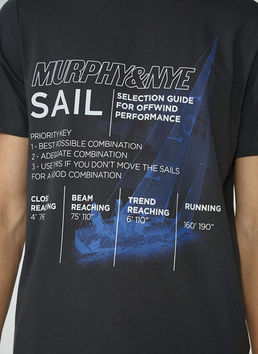 Murphy&Nye Bisiklet Yaka Düz Siyah Erkek T-Shirt RIG T-SHIRT — صورة المنتج 4 من 5