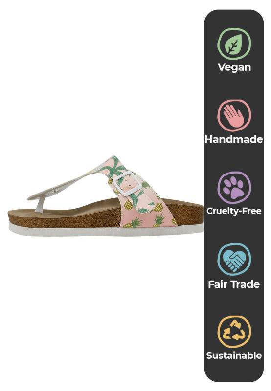 Women Vegan Leather Multicolor Slippers - Queen of the Beach Design — صورة المنتج 5 من 8