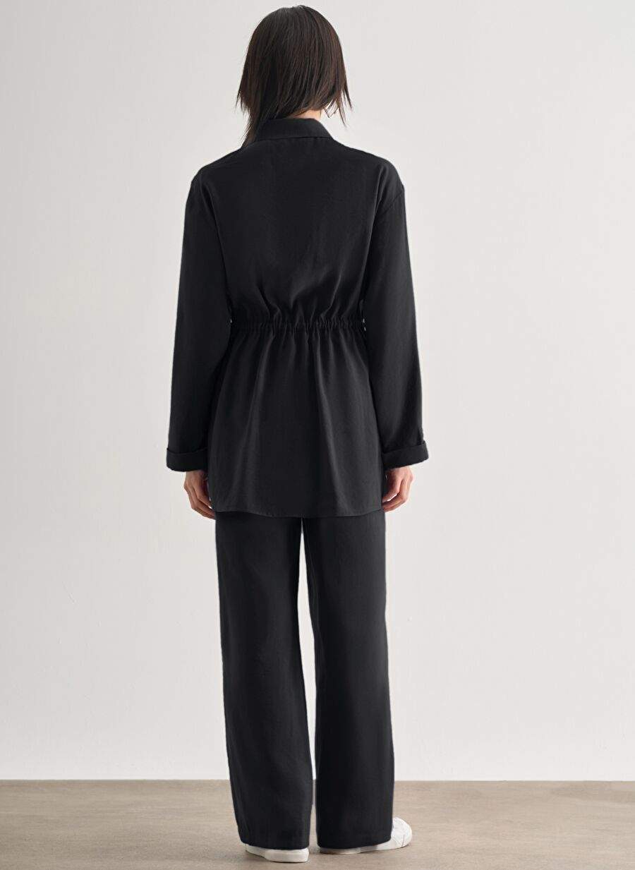 Mizalle Siyah Rahat Kesim Genis Pacal Modal Pantolon — Product image 3 of 4