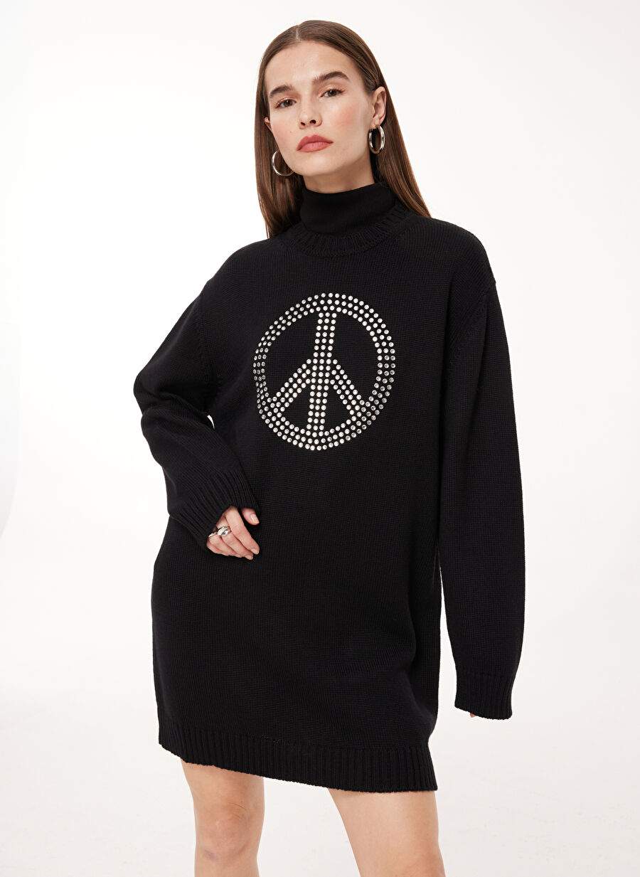 Bicycle Collar Printed Black Short Women Dress A0485 — Product image 3 of 5