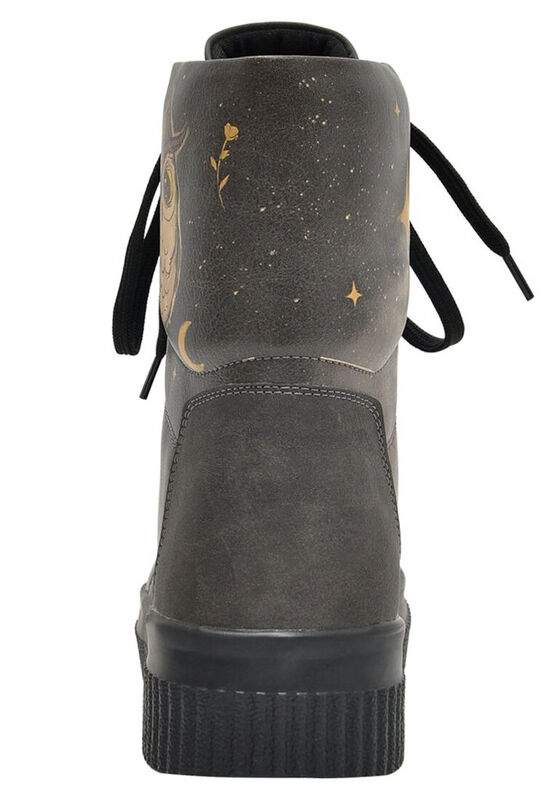Women Vegan Leather Black Long Boots - Owls Family Design — Product image 6 of 8