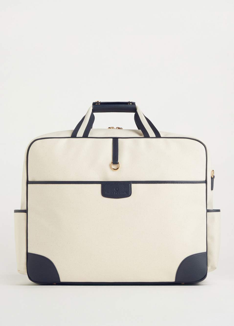 Cora Patterned Cream Canvas Unisex Duffel Bag — صورة المنتج 3 من 8