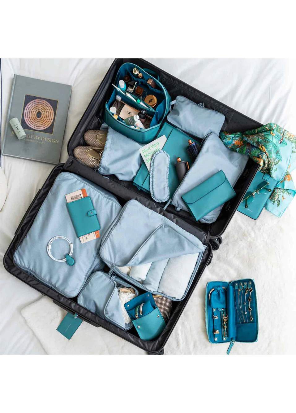 Turkuaz Deri Unisex Clutch El Çantası — صورة المنتج 4 من 6
