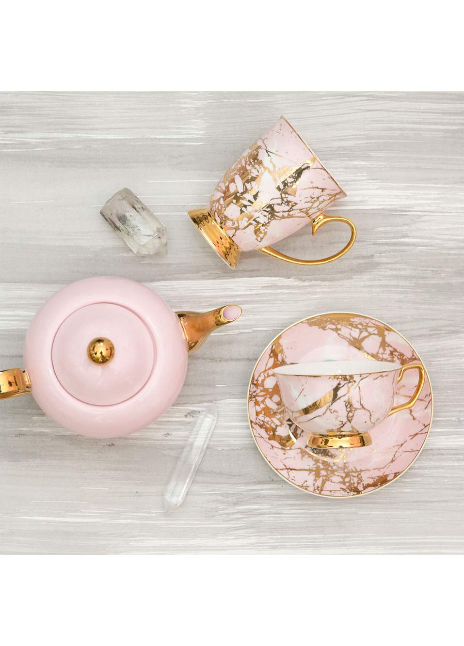 Rose Quartz 24 Ayar Altın Kaplama Çay Fincanı — Product image 3 of 3
