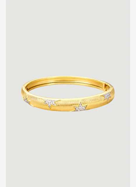 Gusto Yıldız Detaylı Kelepçe Bilezik - Gold
