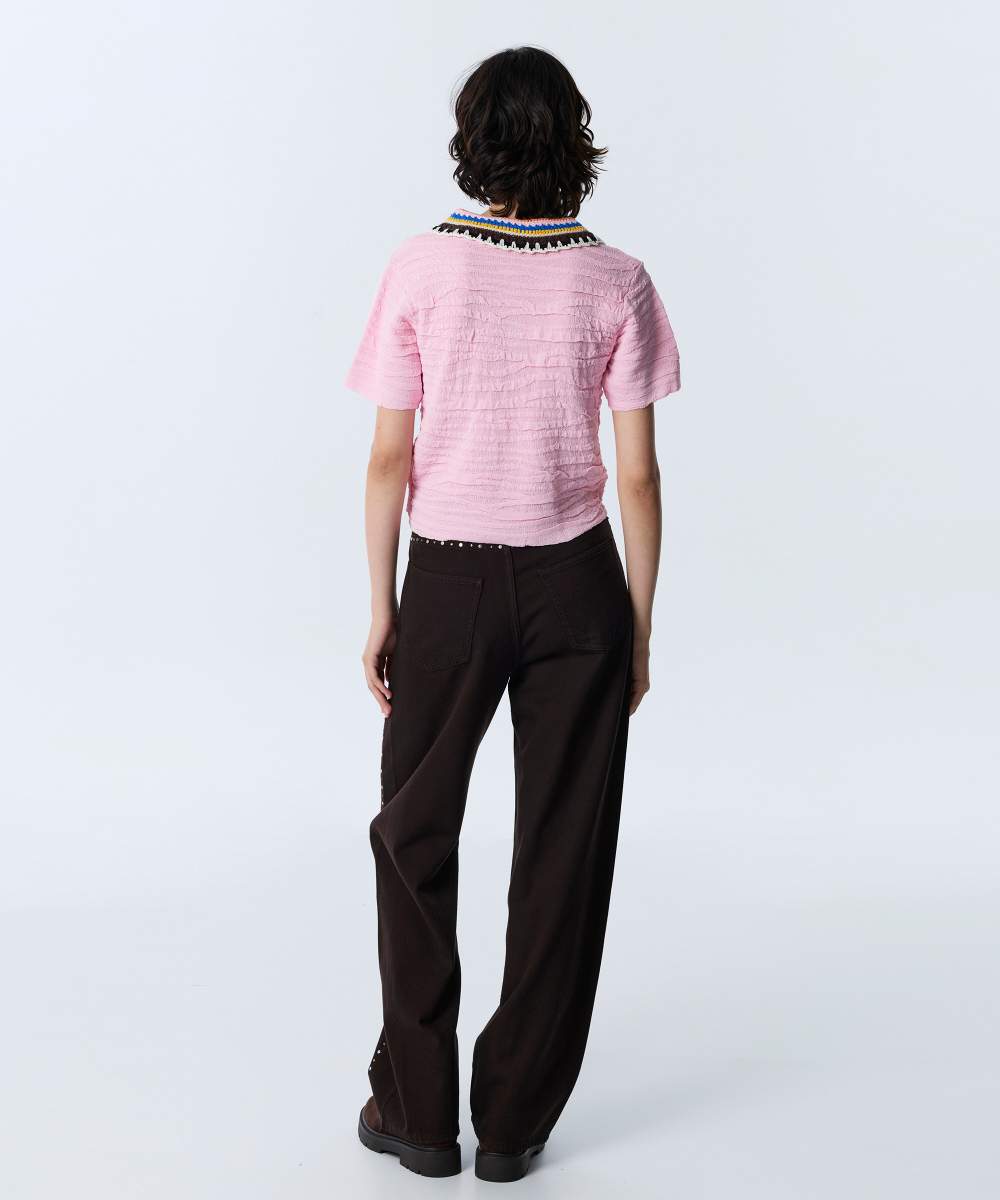 CONTRAST CROCHET COLLAR KNITWEAR — Product image 5 of 5