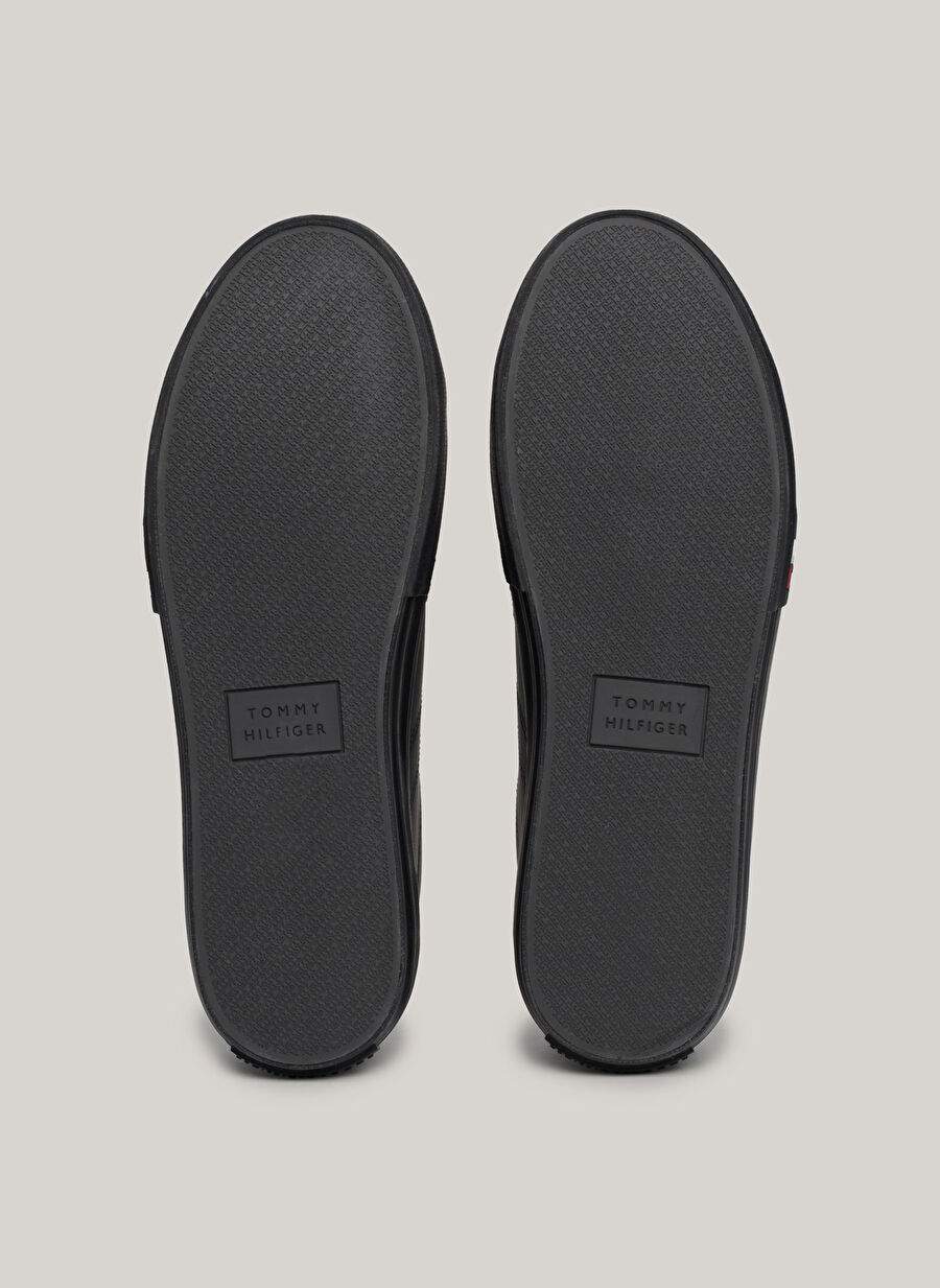 Tommy Hilfiger Siyah Erkek Deri Sneaker TH HI VULC STREET RWB LTH LOW — Product image 8 of 8