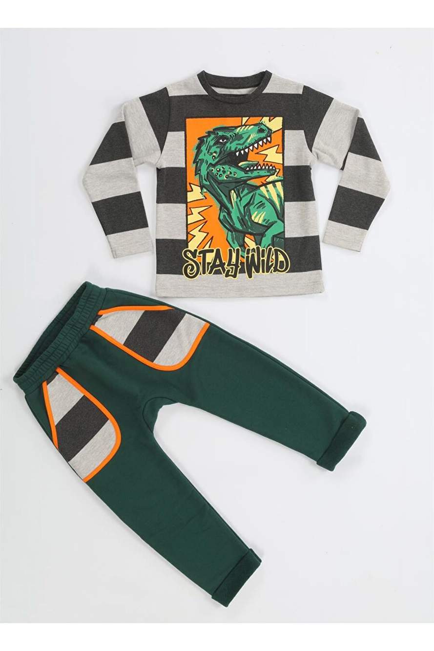 Yesil T Rex Cepli Baggy Pantolon T Shirt — صورة المنتج 4 من 5