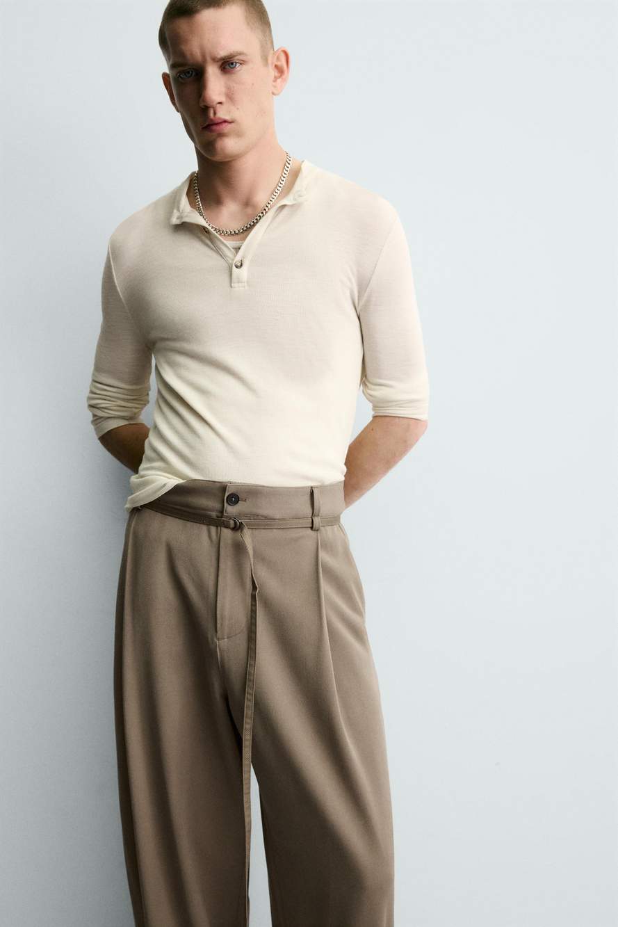 BALLOON FIT TROUSERS WITH PLEATS AND BELT — Product image 6 of 11