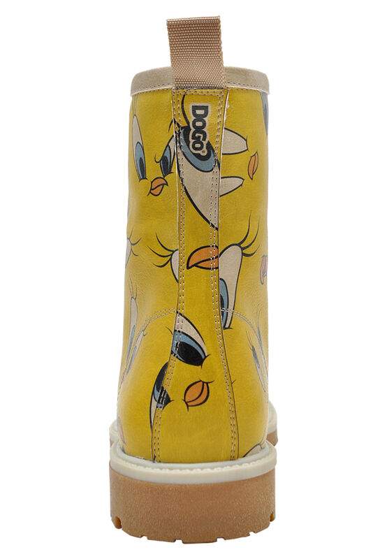 Women Vegan Leather Yellow Long Boots - Warner Bros Tweety in Yellow Design — Product image 6 of 6
