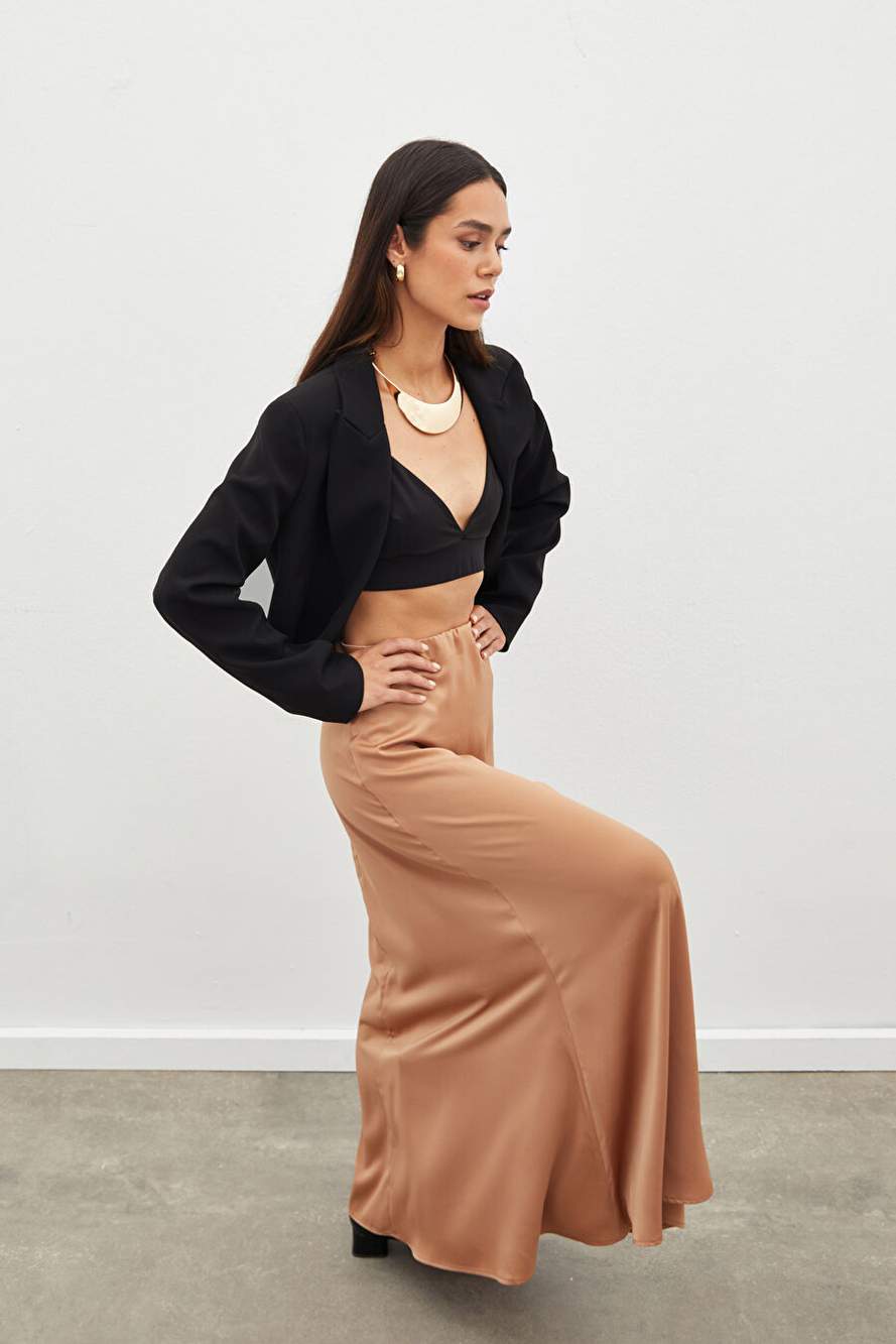 Long Satin Skirt - Camel — Product image 7 of 20