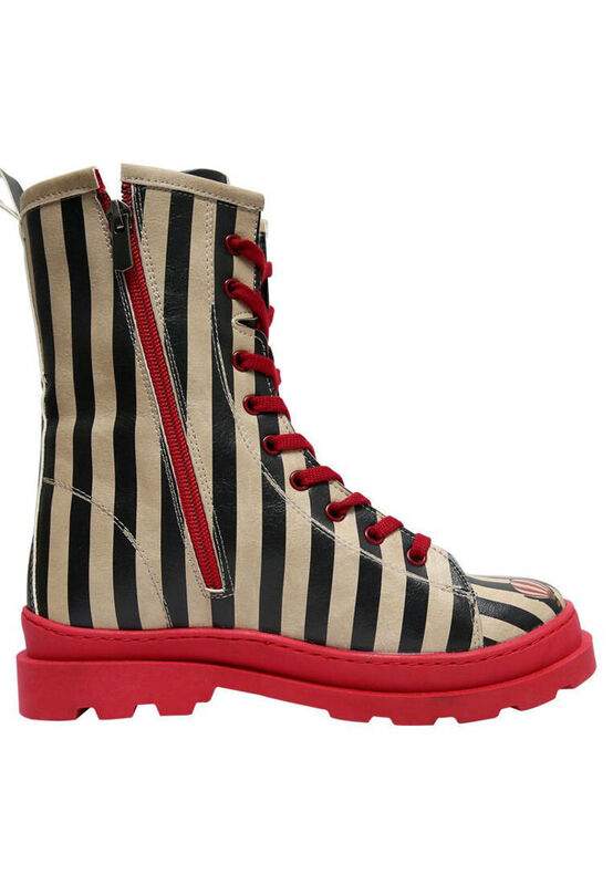 Women Vegan Leather Multicolor Zipper Long Boots - Let's Find a Place to Get Lost Design — Product image 4 of 8