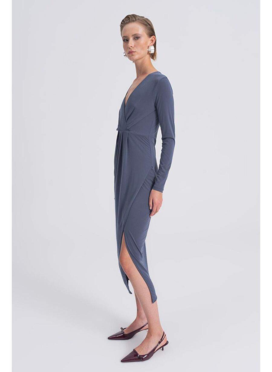 V Collar Midi Dress — Product image 3 of 5
