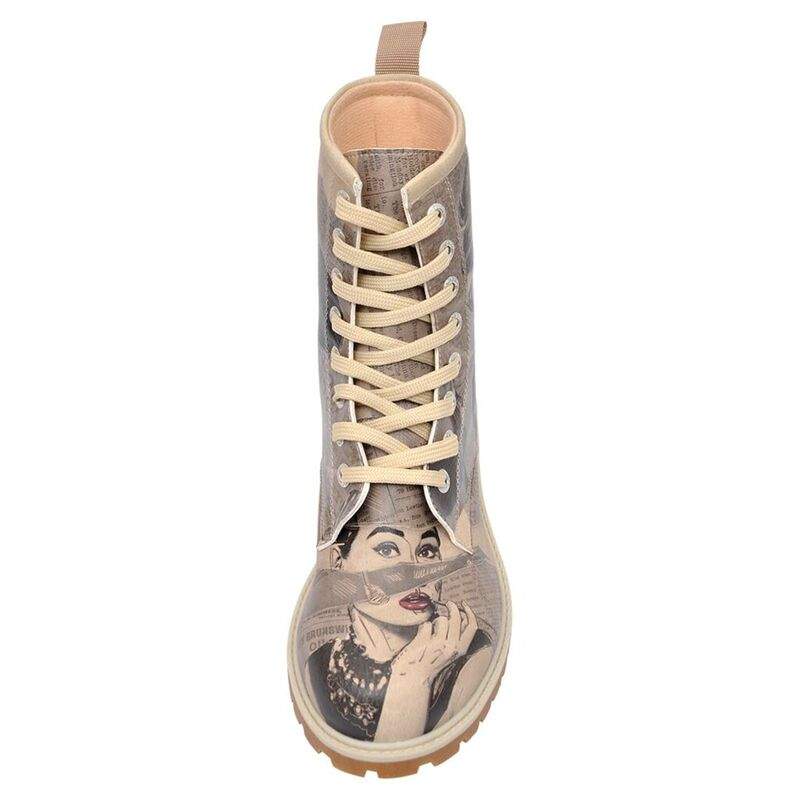 Women Vegan Leather Gray Long Boots - Go Back to Being Yourself Design — Product image 5 of 8