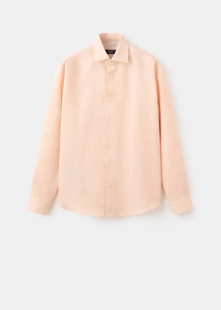 100% linen slim-fit shirt — Product image 1 of 12