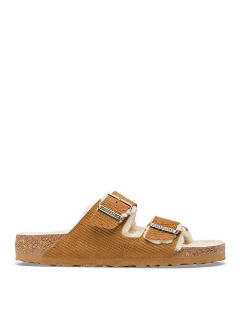 Birkenstock Tan Men's Suede House Slippers ARIZONA TEDDY VL GEPRÄGT LAF